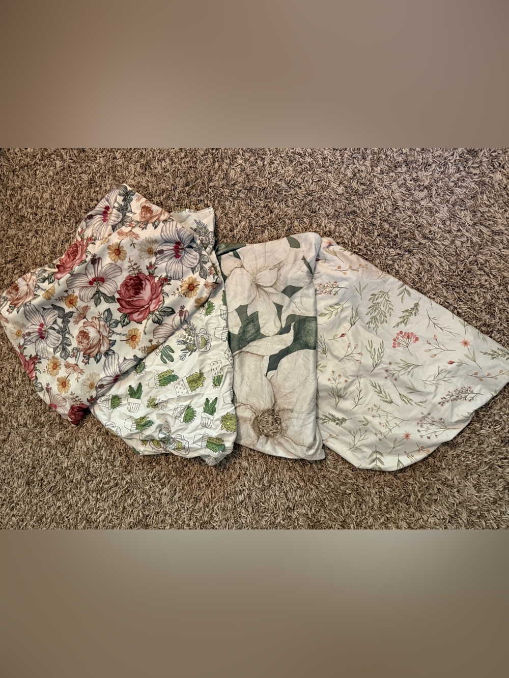 Lot of Floral-themed Baby Changing Table Covers